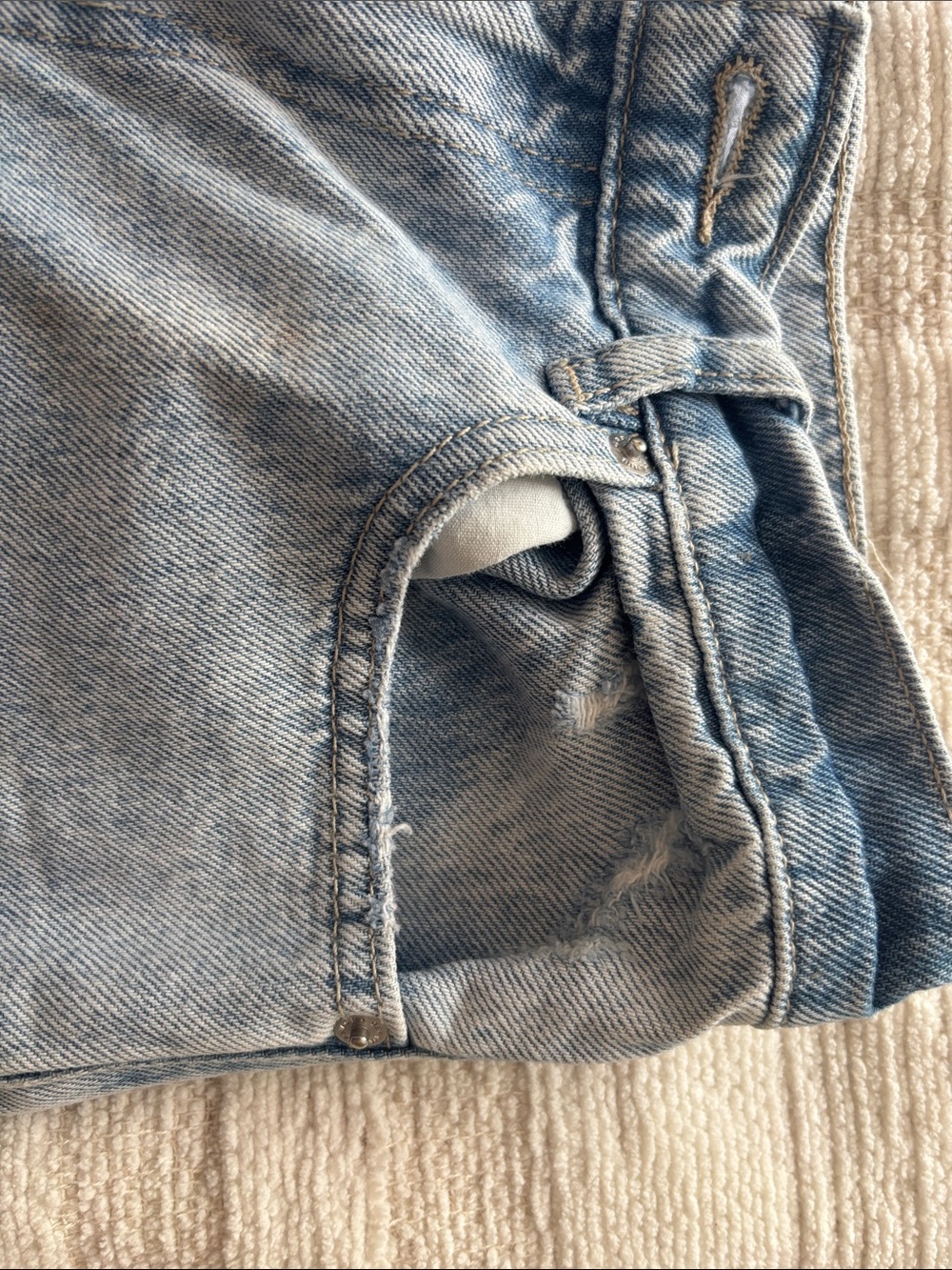 Garage Light Blue Straight Leg Ripped Jeans - Picture 13 of 16
